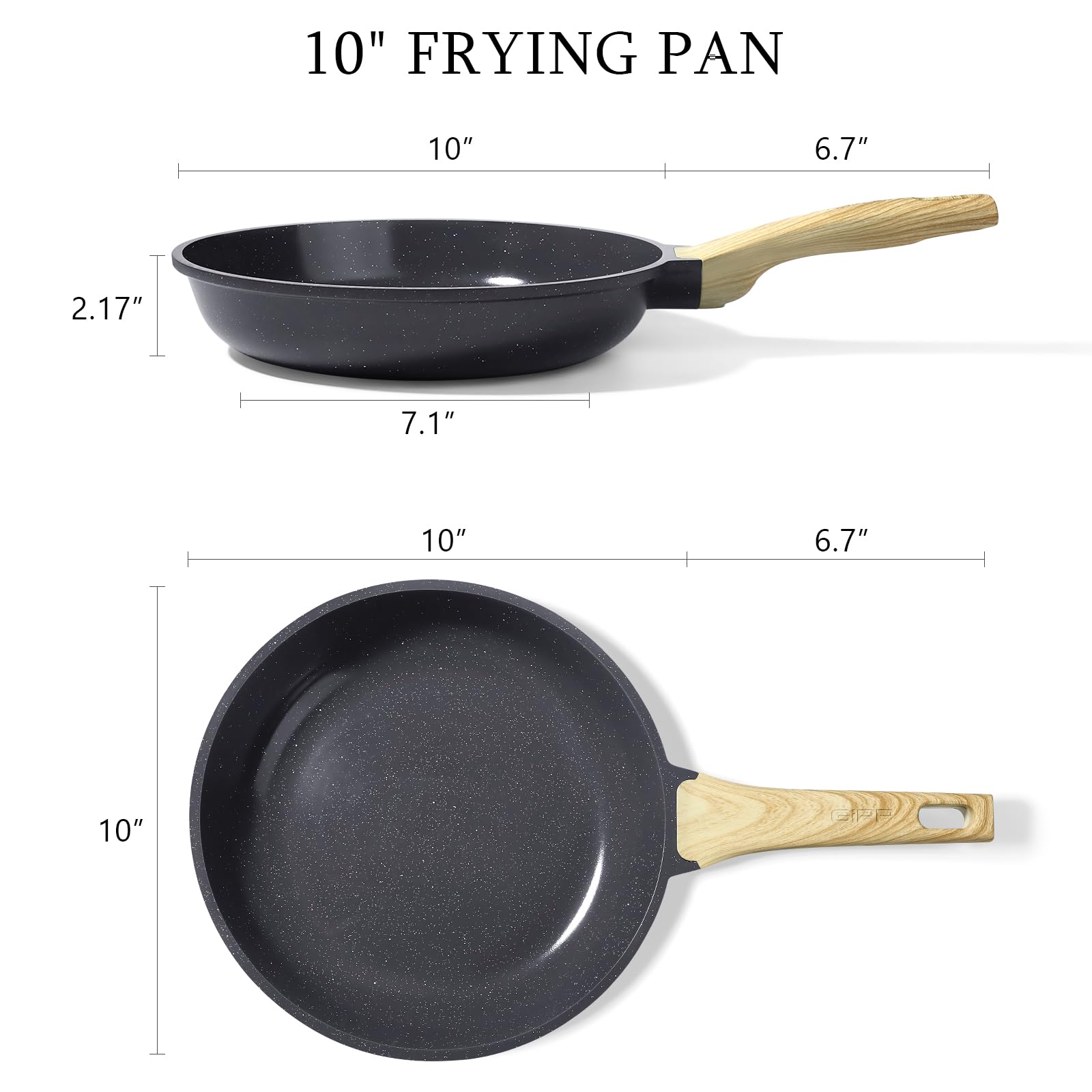 GiPP Ceramic Nonstick Frying Pan - 10 Inch Healthy Non-Toxic Non Stick Skillet Omelette Pans, Induction Compatible Chef Pan, PFAS & PFOA-Free, Dishwasher Safe, Stay Cool Handles Visit the Store