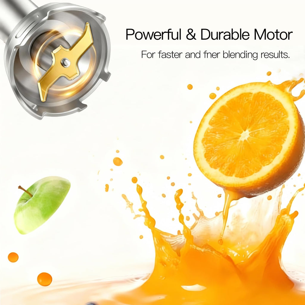 MEGAWISE 1000W Hand Blender,Multi-Attachment Immersion Blender with Chopper