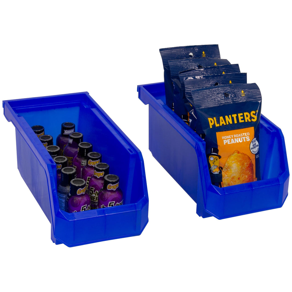 ReadySpace Medium Stackable Plastic Storage Bins, 8-Pack, Blue