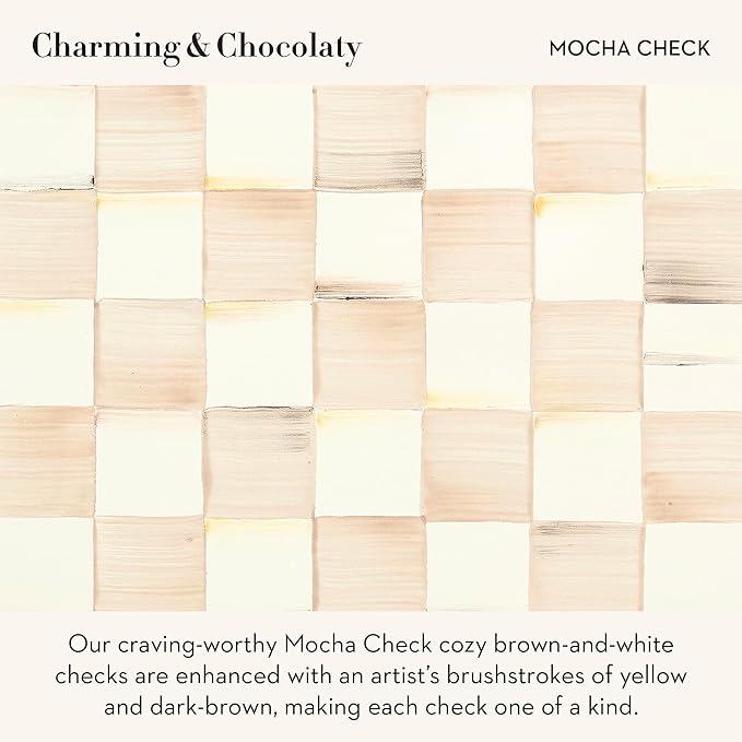MACKENZIE-CHILDS Appetizer Plate Set, Brown-and-White Mocha Check