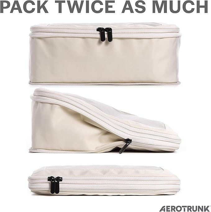 Aerotrunk Compression Packing Cubes for Travel, 6-Pack, Beige
