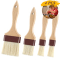 Pastry Brushes for Baking Basting Brush with Boar Bristles and Beech Hardwood Handles Culinary Oil Brush for Barbecue Butter Grill BBQ Sauce Baster Marinade Kitchen Food Cooking Brushes (1 inch)