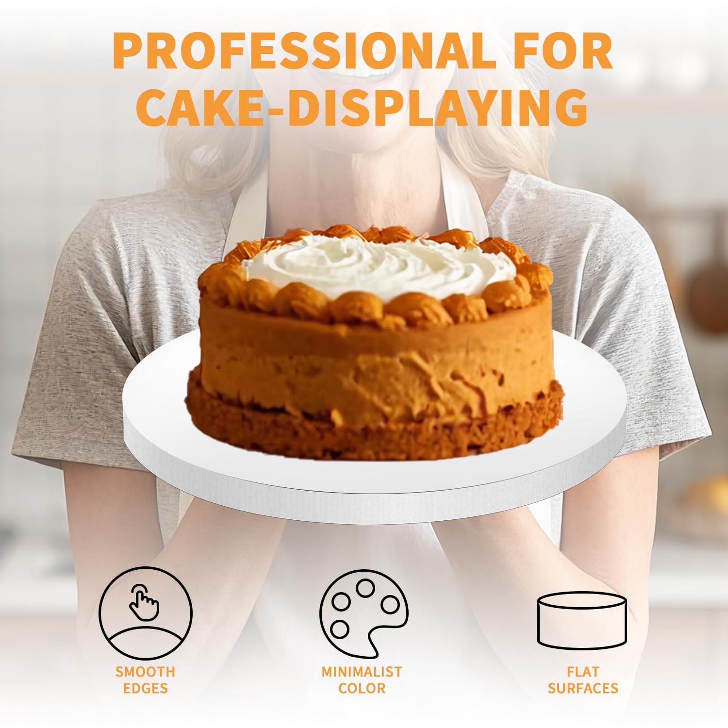 5Pcs Cake Boards 12 Inch Round - Sturdy 1/2 Inch Cake Drum, Food Grade Cake Rounds,Multiple Layers of Corrugated Cardboard for Heavy or Multi Layer Cakes for Birthdays,Weddings, Parties (12inch/5pcs)