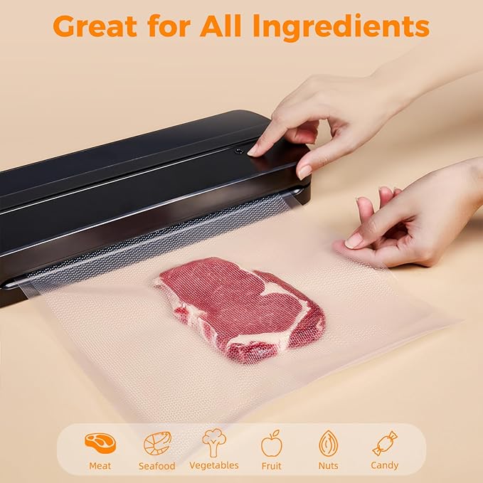 Wevac Vacuum Sealer Bags for Food 8x16 6 Rolls, Fit Food Saver Machines