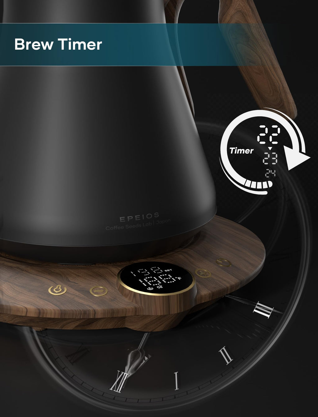 INTASTING Gooseneck Electric Kettle with ±1℉ Temperature Control 0.9 Liter