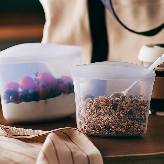 Stasher Premium Reusable Silicone Food Storage Bags, 3-Pack, Clear