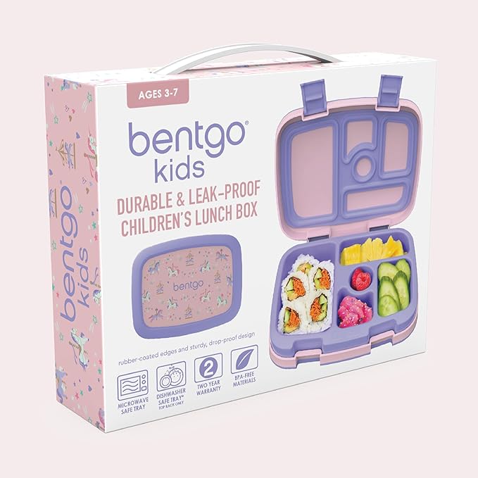 Bentgo Kids Prints Leak-Proof 5-Compartment Bento-Style Kids Lunch Box