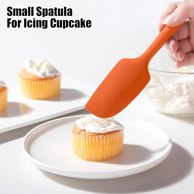 Doosu 600°F Heat Resistant Silicone Spatula Scrapers (Set of 3, Multi-4)