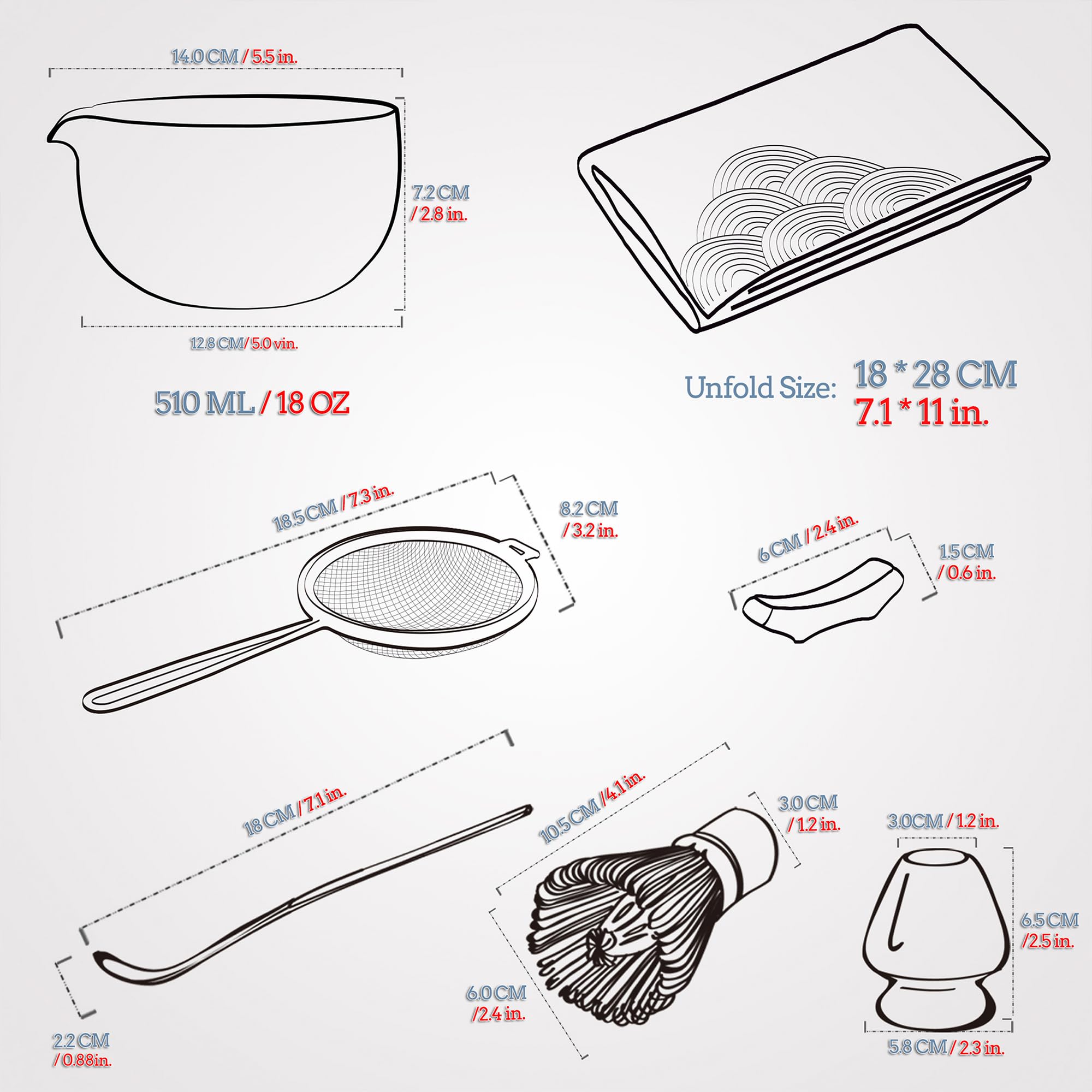 TEANAGOO Matcha Whisk Set Black,7 Pcs Matcha Set,Matcha Kit for Ceremony,Tradition Tea Set for Making Breakfast/Latte,Matcha Whisk Set with Bowl(Chawan)/Whisk and Holder,Gift for Family/Friend
