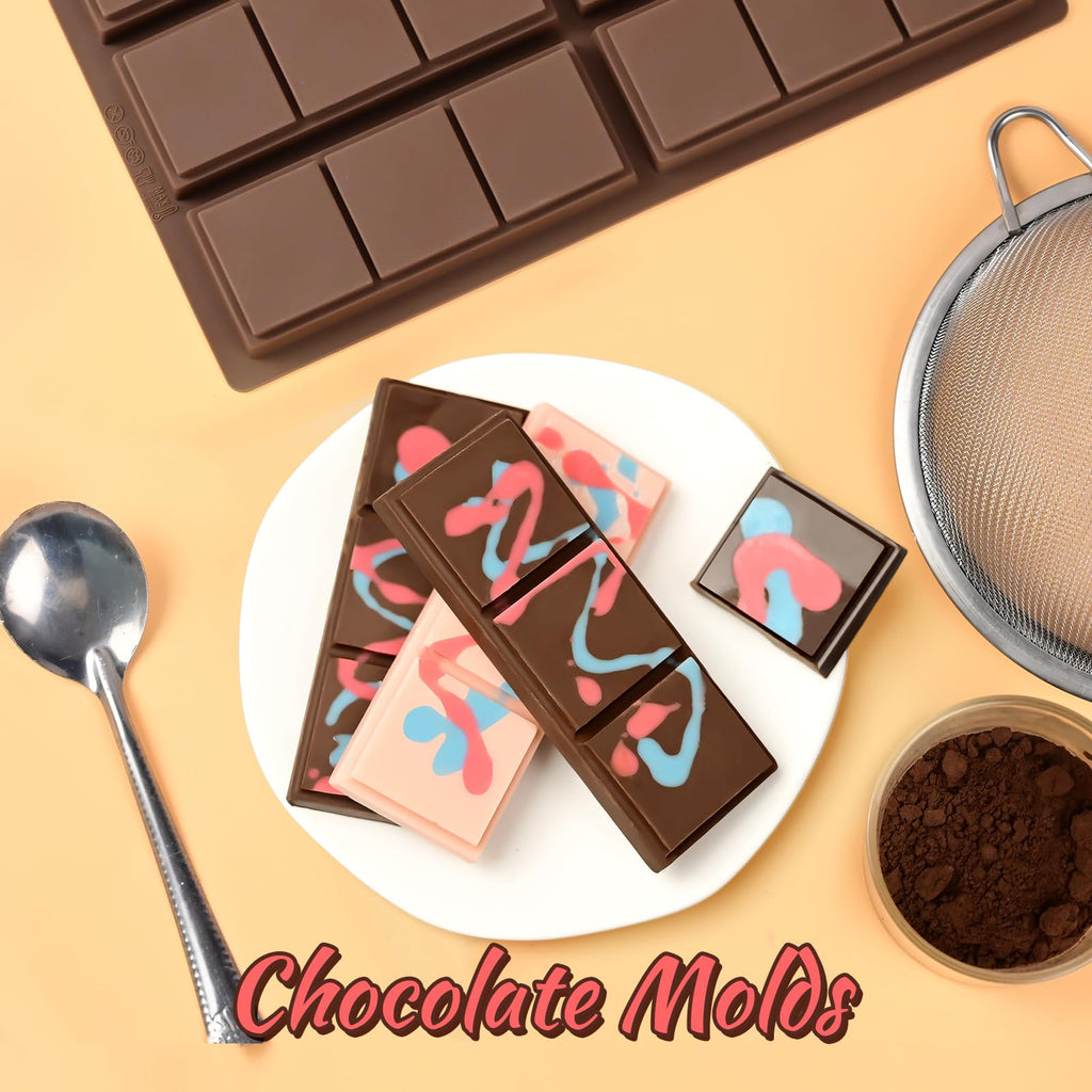 Chocolate Bar Molds for Dubai Pistachio, 2 Pack Square Chocolate Mold