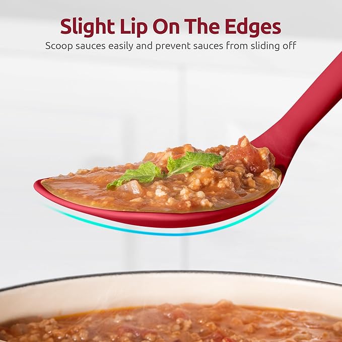 U-Taste Silicone Wok Spatula, 600ºF Heat Resistant Stir Fry Tool, Red