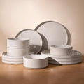 Famiware Nebula 12-Piece Stoneware Dinnerware Set, Creamy White