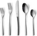 Danialli Matte Silverware Set, 18/10 Stainless Steel Satin Flatware, Modern Brushed Finish Cutlery, Dishwasher Safe & Durable, Built to Last (60-Piece, Sleek)