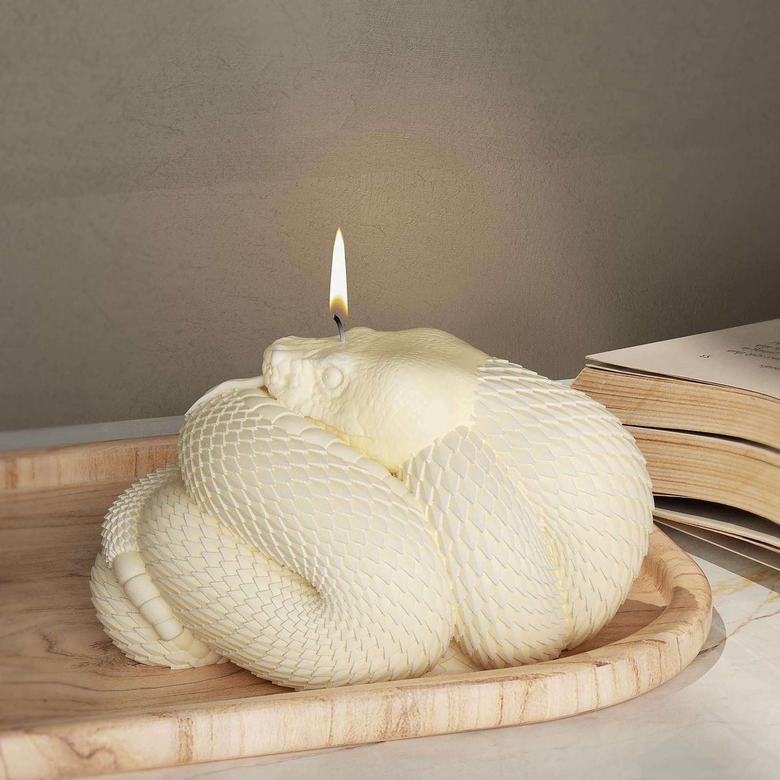 Snake Cobra Candle Resin Mold - Resin Casting Silicone Molds for Home Decor & Candle Making Wave Spiral Mold
