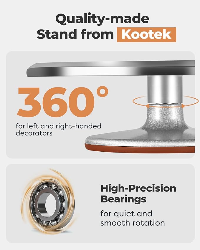 Kootek Aluminum Cake Stand Turntable for Party, Base Giratoria Para Pastele