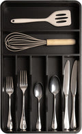 KitchenEdge Silverware & Utensil Organizer, Fixed 10.5 in, Black