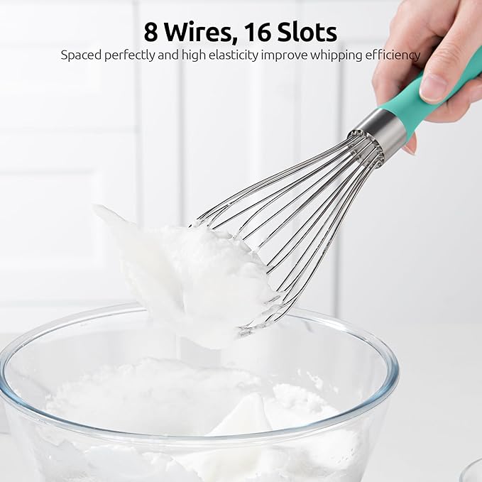 U-Taste Wire Whisk for Cooking, 18/10 Stainless Steel Wisk, M/Aqua Sky