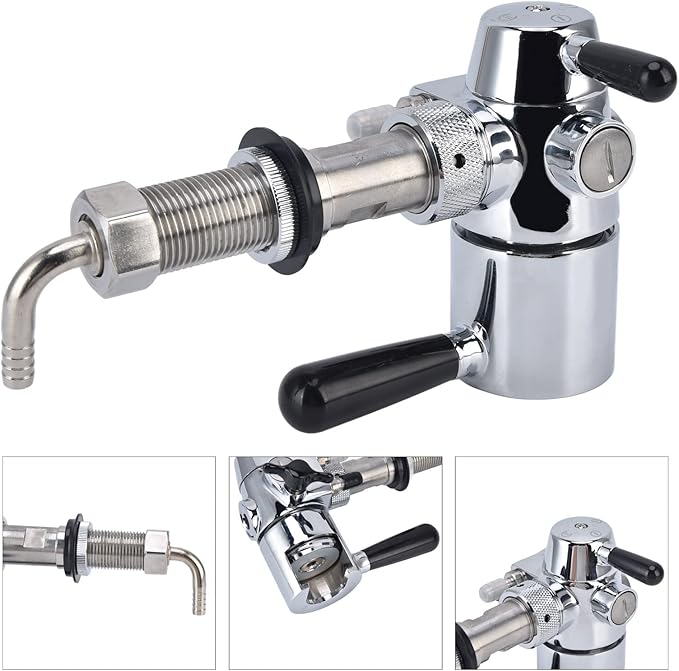 Cryfokt Beer Bottle Filler, No Foam Counter Pressure Bottle Filler with Removable Clip Lock 304 Stainless Steel Fast Filling Glass Bottle Filling Tool for Beer & Wine