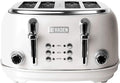 HADEN Heritage Toaster with Extra Wide Slots, 1500-Watt, Ivory & Chrome - Retro Stainless Steel Design with Self-Centering Function, 4 Slice Adjustable Browning Control & Removable Crumb Tray