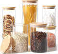 ComSaf Glass Storage Jars 6 Pack, Pasta Containers, Pantry Organization