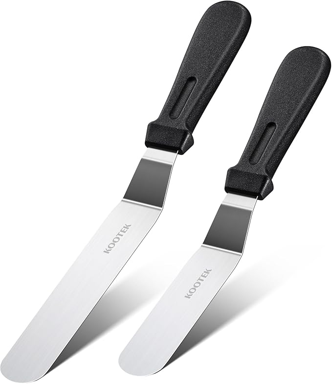 Kootek Angled Icing Spatula, Stainless Steel Offset Spatula, 6" & 8"