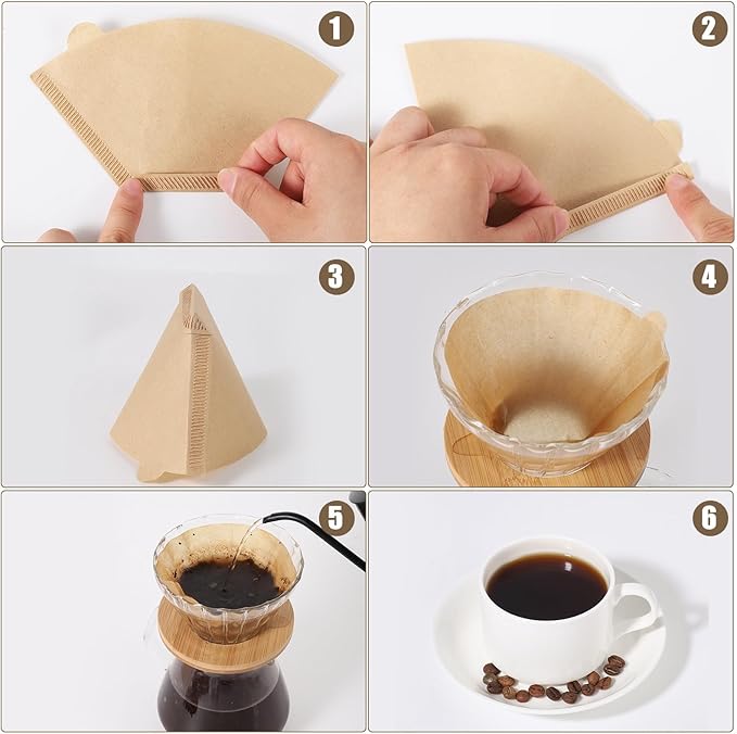 Coffee Filters #2, 400Pcs Unbleached 2 Cone Filters Paper