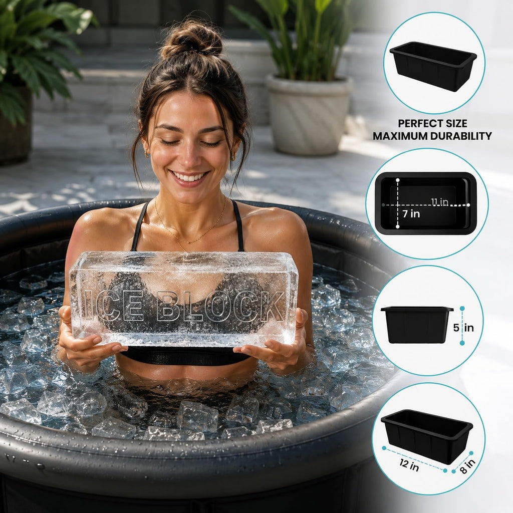 Extra Large Ice Block Mold (2-Pack) – 8 lbs Silicone Ice Brick Maker for Ice Bath & Cold Plunge – Giant Cube for Recovery, Muscle Relief & Coolers, Dishwasher Safe