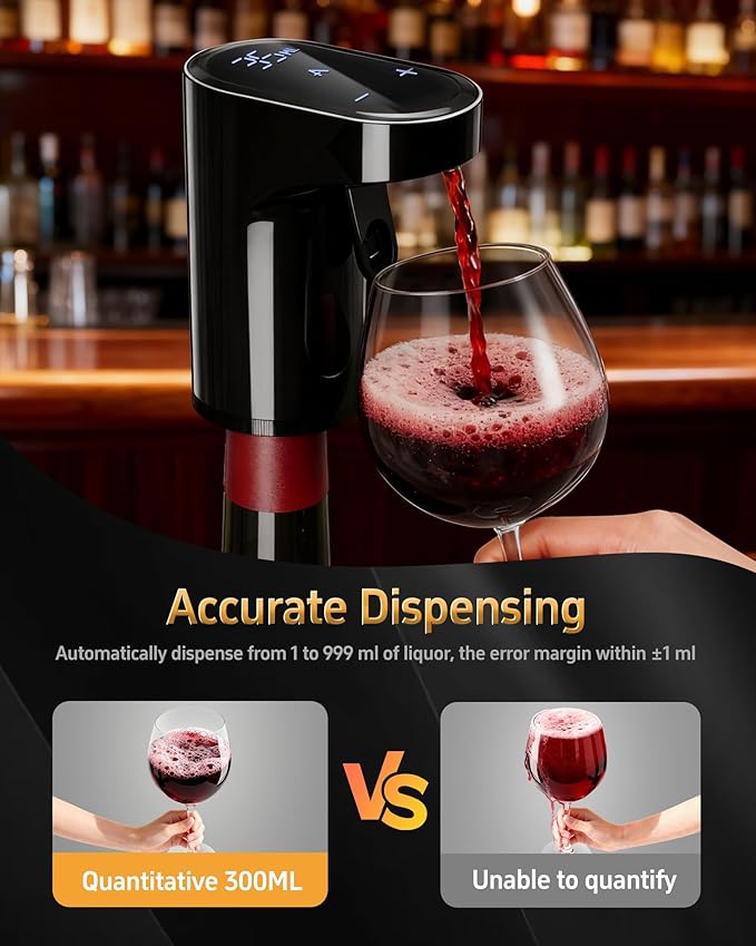 5 in 1 Wine Aerator Whiskey Dispenser,Liquor Decanter, Alcohol Pourer-Black