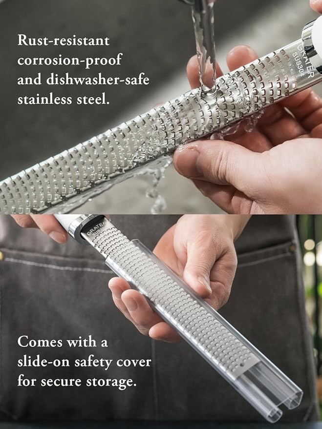 OROSSO Grater, Lemon Zester Cheese Grater, Cheese Shavings, Parme Cheese, Ginger, Garlic, Zester Grater (white)