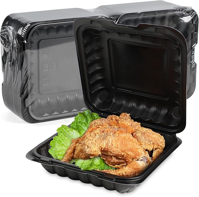 FRESHPAK 55-Pack 8x8 34oz Meal Prep Containers - Shrink Wrap Ready to Use