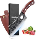 Huusk Meat Cleaver Knife with Sheath, Hand Forged Viking Knife, Mens Gifts