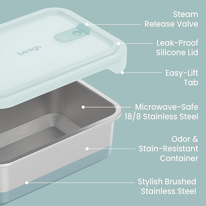 Bentgo MicroSteel Heat & Eat Leak-Proof Stainless Steel Container