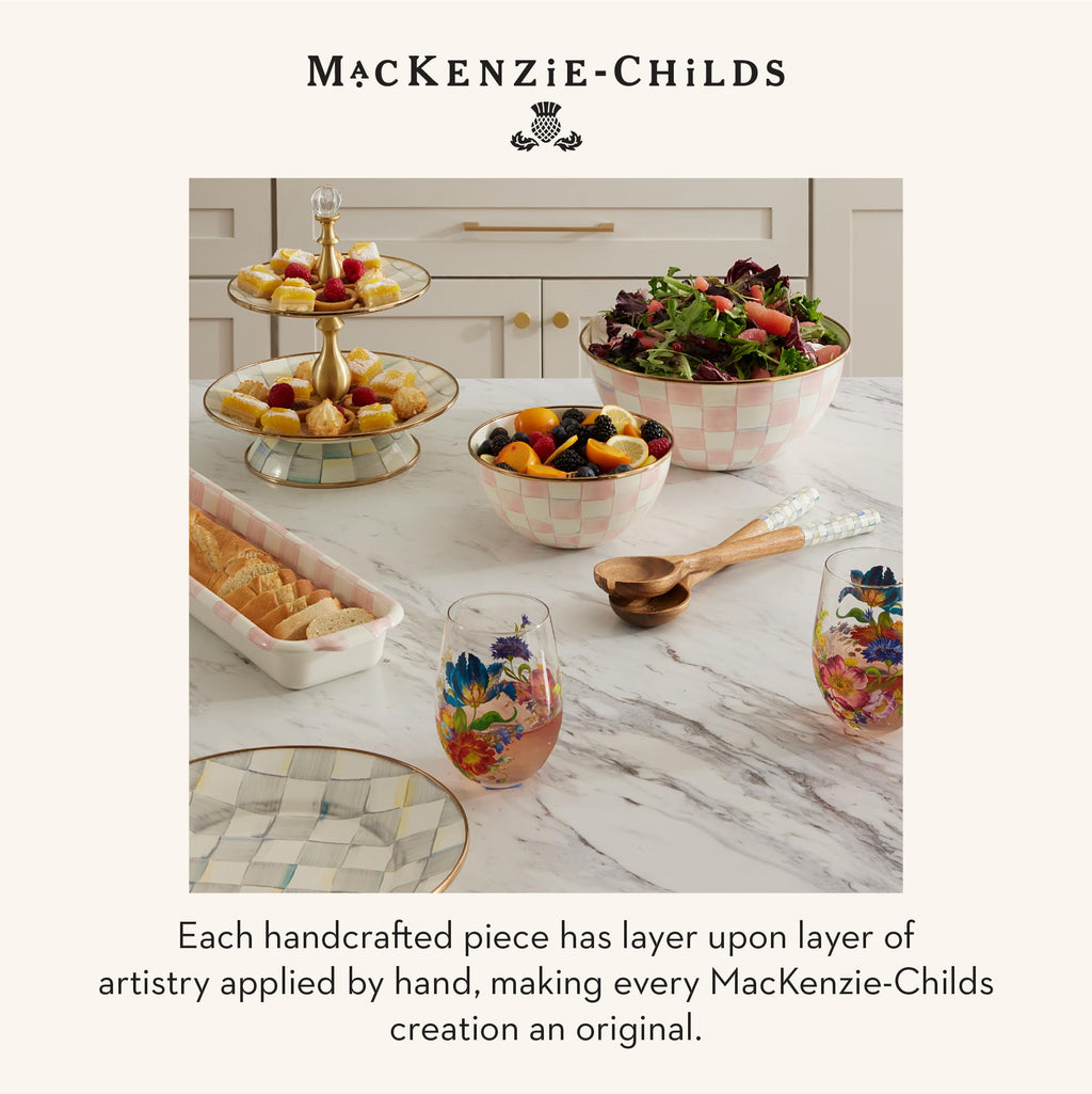 MACKENZIE-CHILDS Everyday Bowl, Extra Large, Pink-and-White Rosy Check