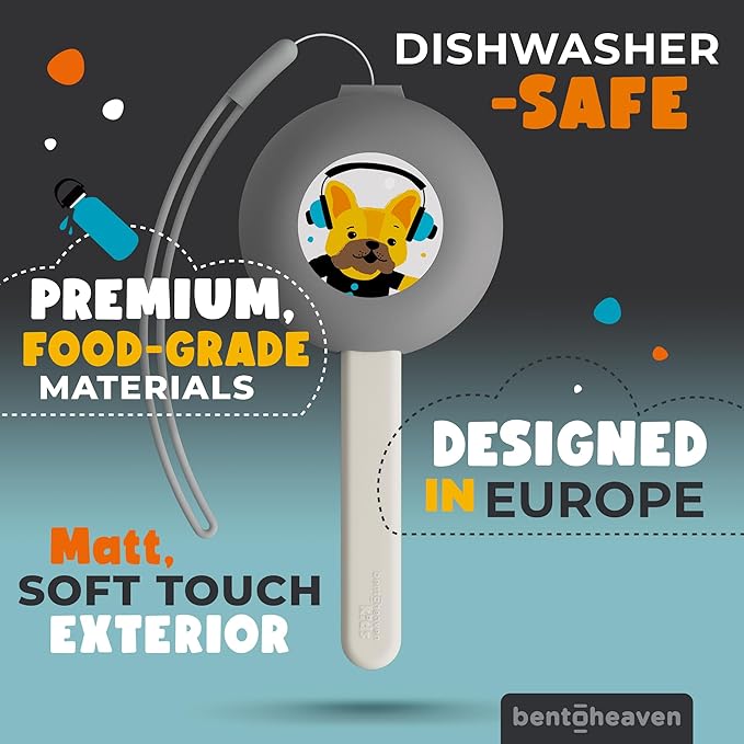 Bentoheaven Kids Utensils Set with Case, Reusable Fork & Spoon, Bulldog