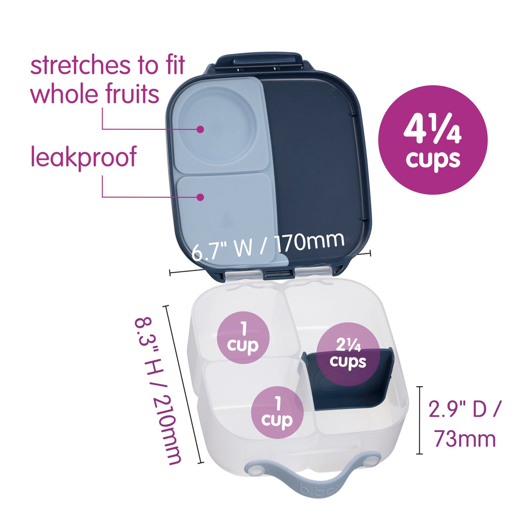 b.box Mini Lunch Box, Snack Containers for Kids, Lunch Box Kids, 4.25 Cup