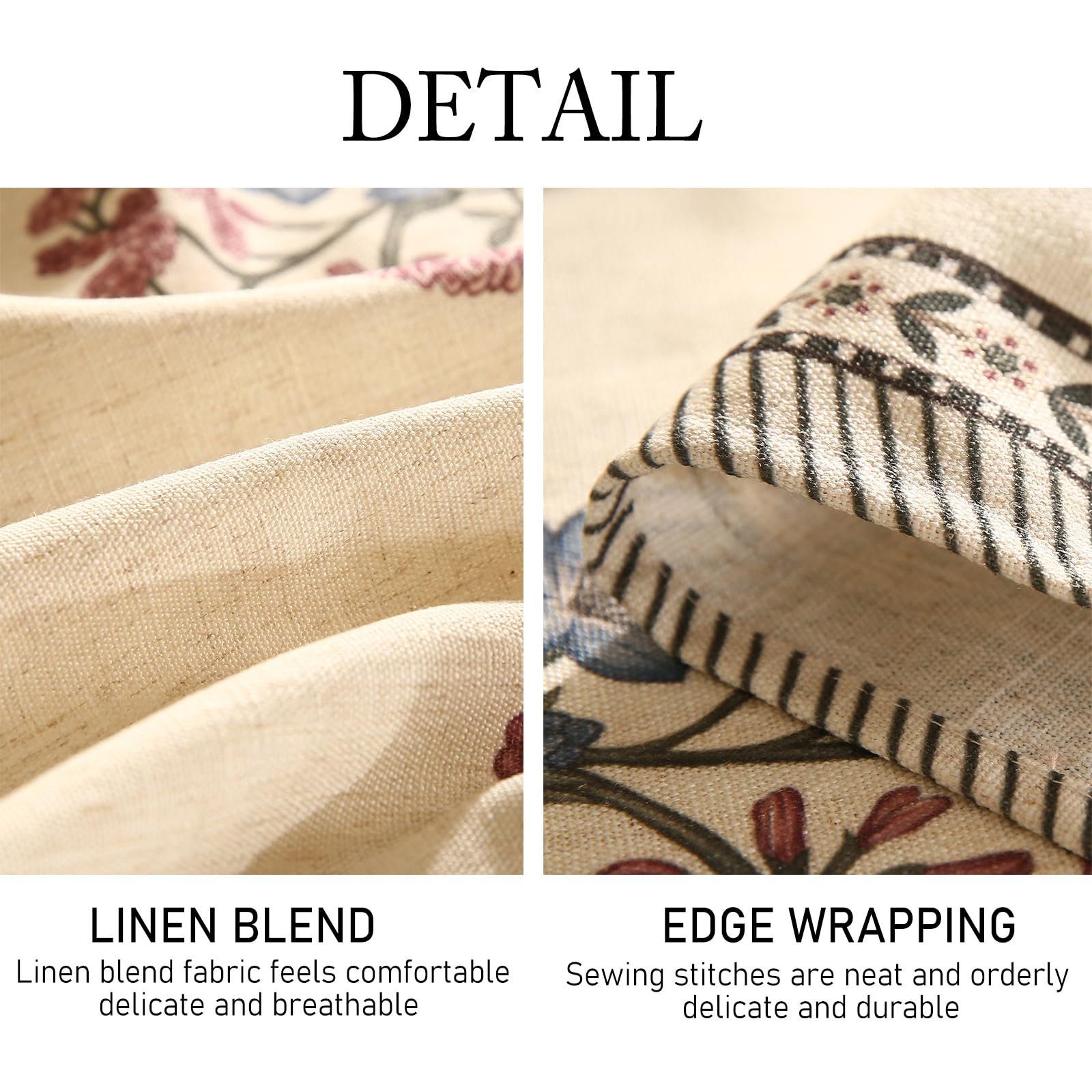 ISAENNE Designer French Linen Square Tablecloth,67"x67"-Helena E