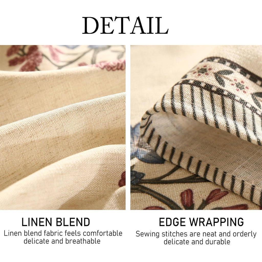 ISAENNE Designer French Linen Rectangular Tablecloth,79"x55"-Helena E