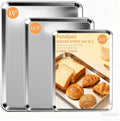 Baking Sheet Set of 3, Stainless Steel Cookie Sheets Baking Sheet Pan, 10.5/12.4/16 Inch, Thicker and Firmer Baking Pans Set, Non-stick, Non toxic & Heavy Duty & Easy Clean, Dishwasher Safe