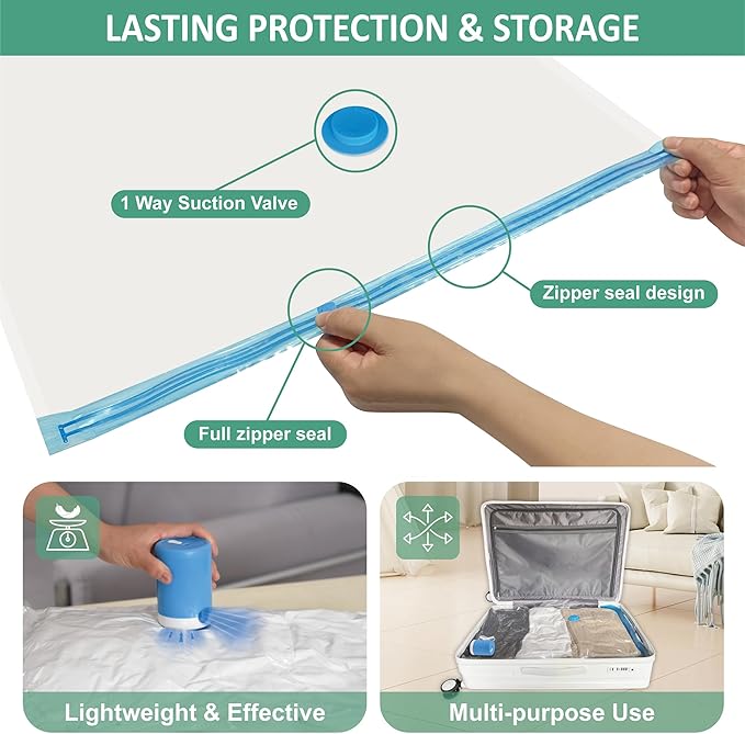 Cozy Essential Travel Vacuum Storage Bags with Rechargeable Cordless USB Pump, Space Saver Bags for Luggage, Suitcase, Carry-On, for Clothes, Blankets, Bedding & Seasonal Storage,35 Combo