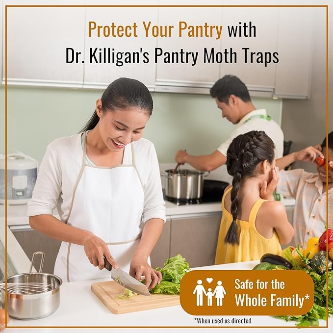 Dr. Killigan's Pantry Moth Traps with Pheromones Prime, 6 Pack, Black