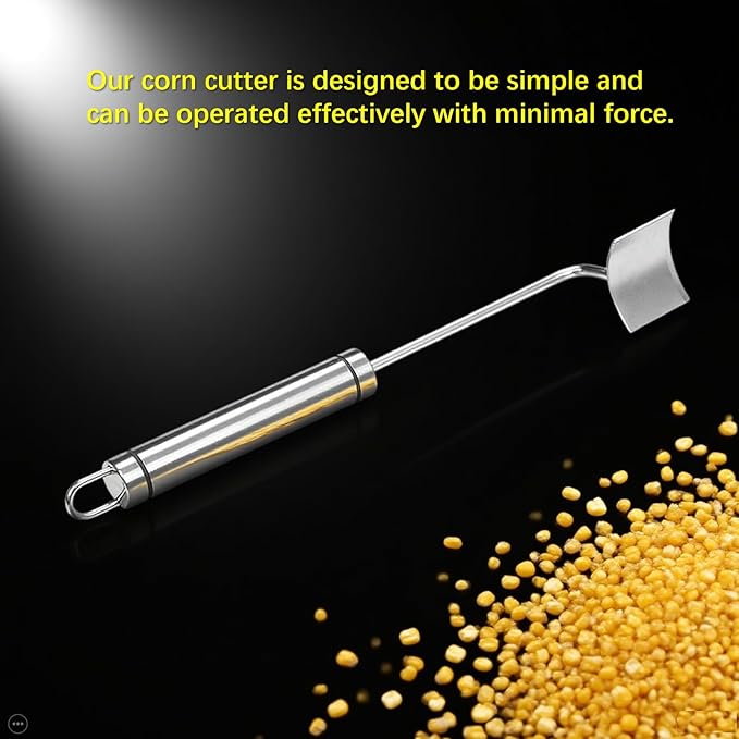 NEW Long Handle Stainless Steel Corn Stripping Tool StripChef Corn Peeler for Corn on the Cob – Easy to Clean a must-have small tool in the kitchen (2 Pack)