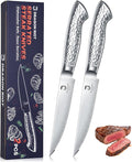 DRAGON RIOT 2-Piece Japanese Stainless Steel Steak Knife Set | Japanese Stainless Steel, Serrated Edge, For Steak and Everyday Table Dining