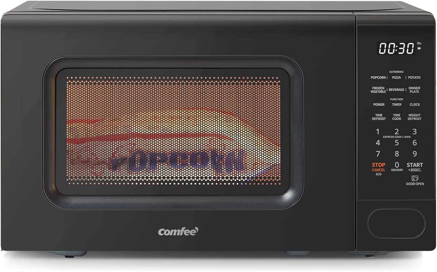 COMFEE' Countertop Microwave Oven 0.7 Cu.Ft, 700W, Black, Child Lock