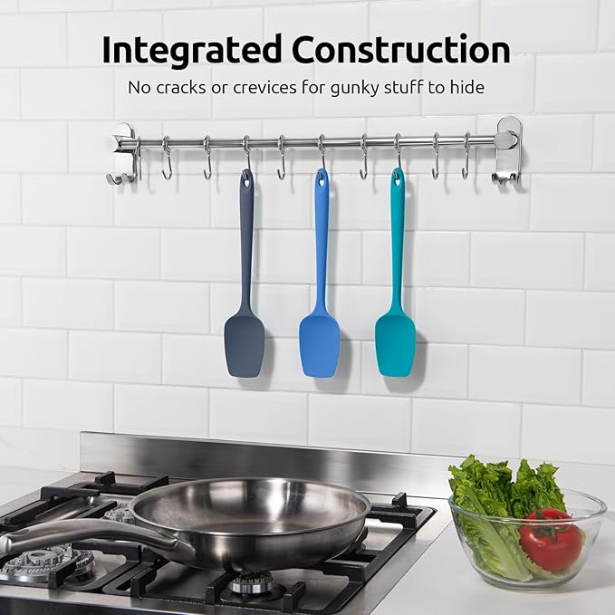 U-Taste Silicone Spoon Spatula Set of 3, 600°F Heat Resistant, Multicolor