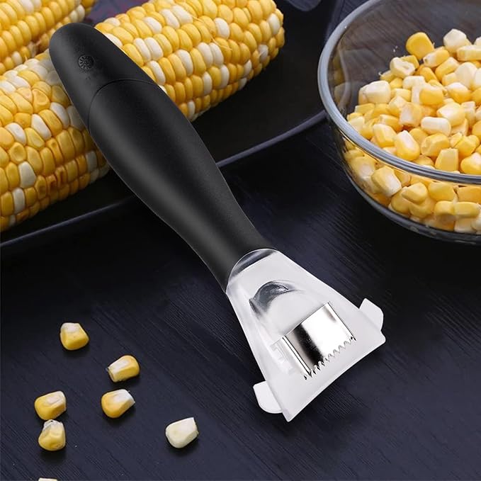Corn Peeler, Corn Cob Stripper with Ergonomic Handle, Corn on the Cob Remover Corn Kernel Cutter #1114