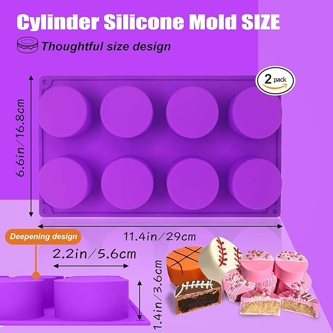 3 Pcs Round Chocolate Cookie Molds Set,12-Cavity Silicone Mold with 30 Clear Treat Boxes, Round Baking Mold for Candy, Mini Cake, Individually Wrapped Cakesicle Party Favor Packaging