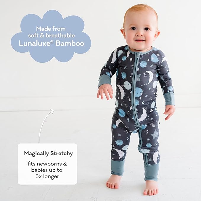 Little Sleepies Baby Pajamas, Blue To the Moon & Back, Preemie