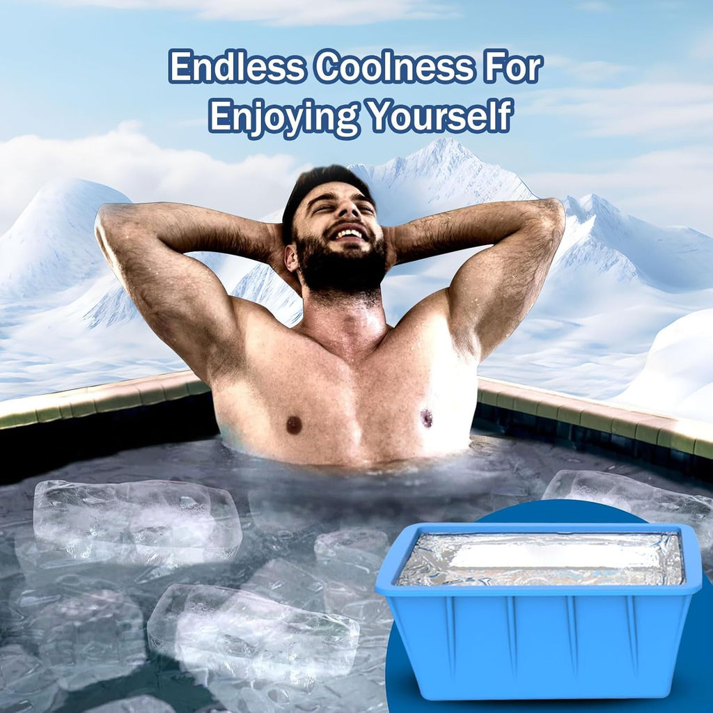 Extra Large Ice Block Molds 4 Pack 48LB for Cold Plunge Tub
