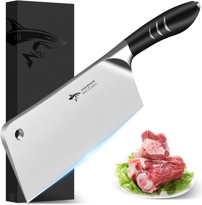 MAD SHARK 7.5 Inch Meat Cleaver with German Military Grade Composite Steel