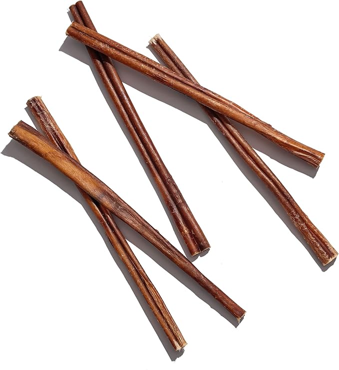 Jack&Pup 12 Inch Bully Sticks, Dog Chew Sticks, (8oz, 4/5 Sticks) Bully Sticks for Large Dogs